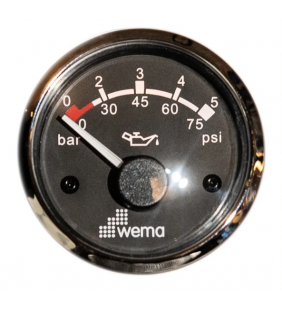Indicador presión de aceite WEMA inox negro 0-5 BAR