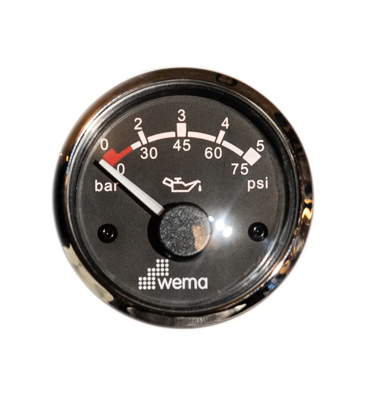 Indicador presión de aceite WEMA inox negro 0-5 BAR