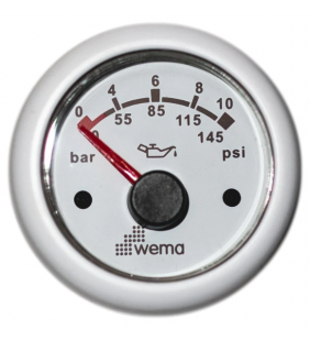 Indicador presión de aceite WEMA blanco 0-10 BAR