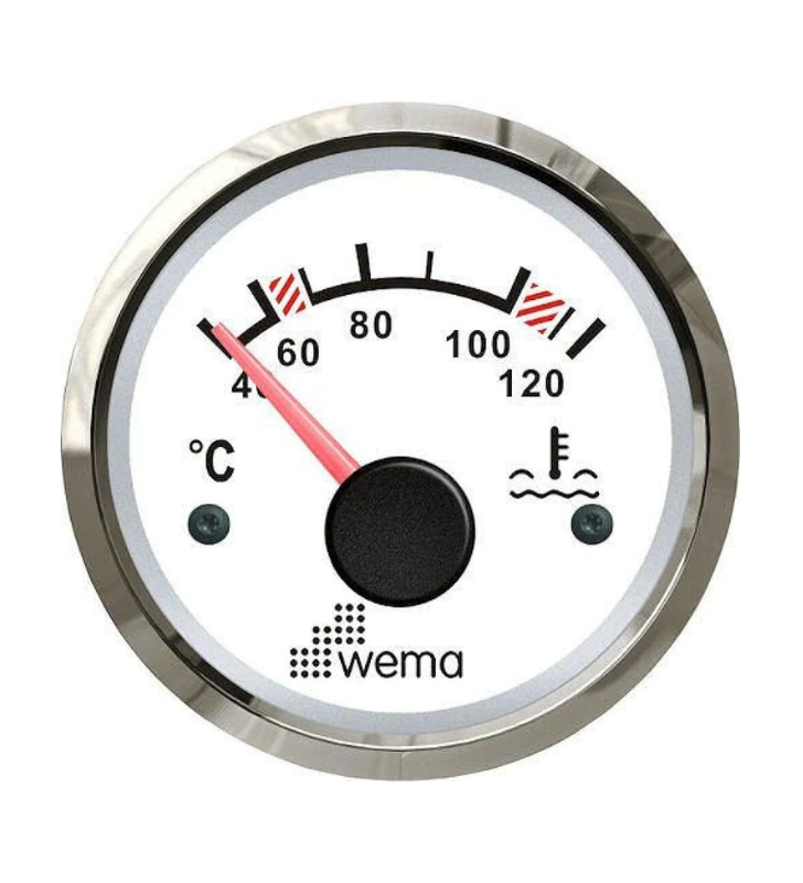 Indicador presión de aceite WEMA inox blanco 0-10 BAR