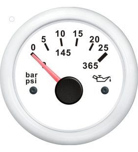 Indicador presión de aceite WEMA blanco 0-25 BAR
