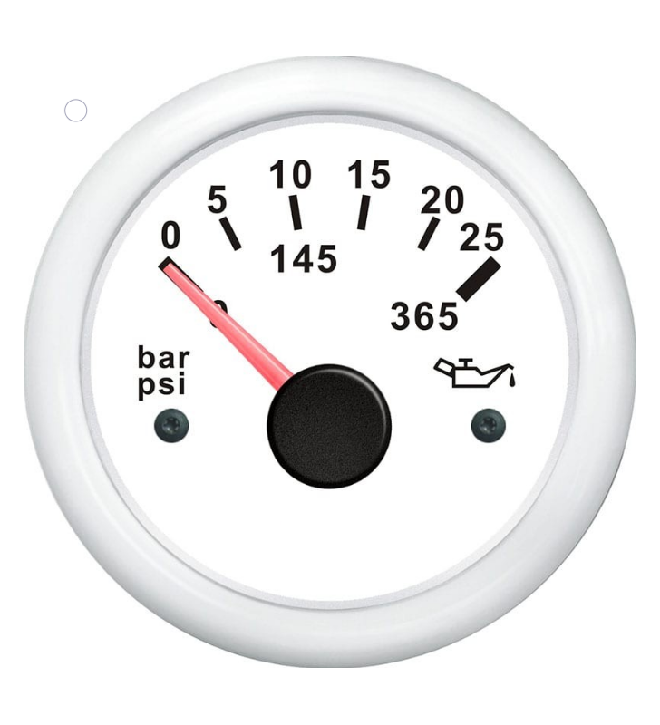 Indicador presión de aceite WEMA blanco 0-25 BAR