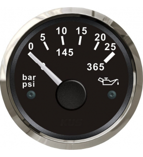 Indicador presión de aceite WEMA inox negro 0-25 BAR