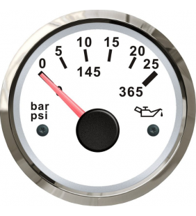 Indicador presión de aceite WEMA inox blanco 0-25 BAR