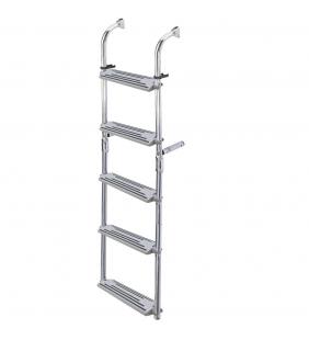 Escalera inox 5 peldaños ajustables 2+3