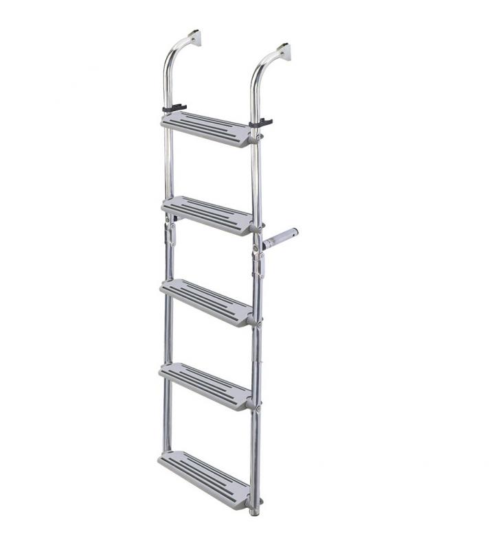 Escalera inox 5 peldaños ajustables 2+3