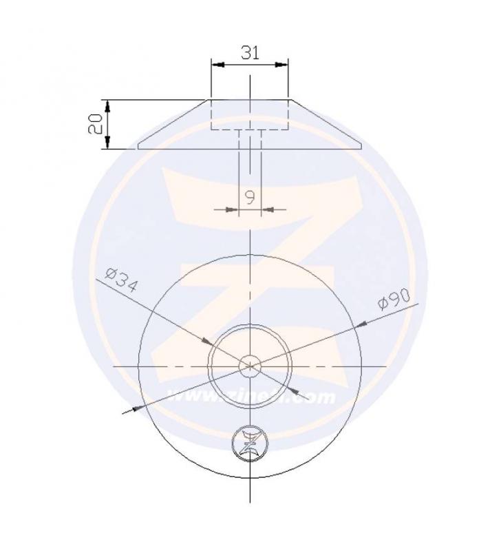 Ánodo disco individual para flaps 90mm Zineti