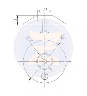 Ánodo disco individual para flaps 50mm Zineti