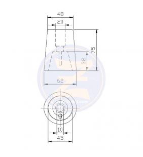 Ánodo Zineti tipo cono para hélice Radice eje de 45mm