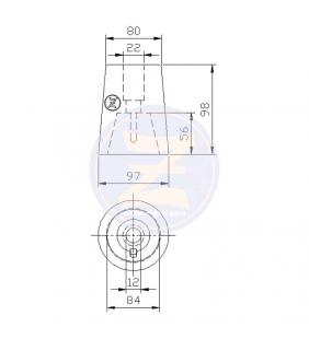 Ánodo Zineti tipo cono para hélice Radice eje de 84mm
