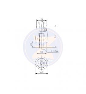 Ánodo Zineti con tuerca de latón para hélice hexagonal Radice Ø45mm