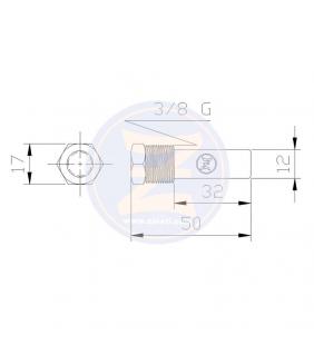 Anodo para enfriador Yanmar 3/8 gas Zineti