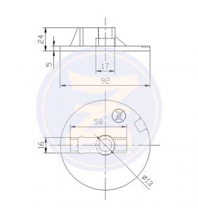 Ánodo placa circular con rosca para Mercury Zineti