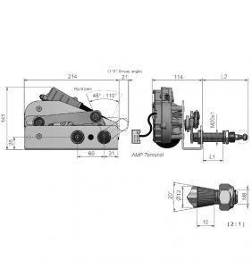 Medidas de Roca W50 twin eje 78mm motor de limpiaparabrisas