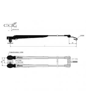 Pantógrafo Standard negro 454 a 5910mm de limpia parabrisas Roca