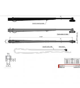 Brazo 470-750mm de limpia parabrisas Roca W25 negro