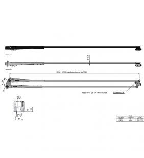 Pantógrafo W50 negro 1020 a 1200mm de limpia parabrisas Roca