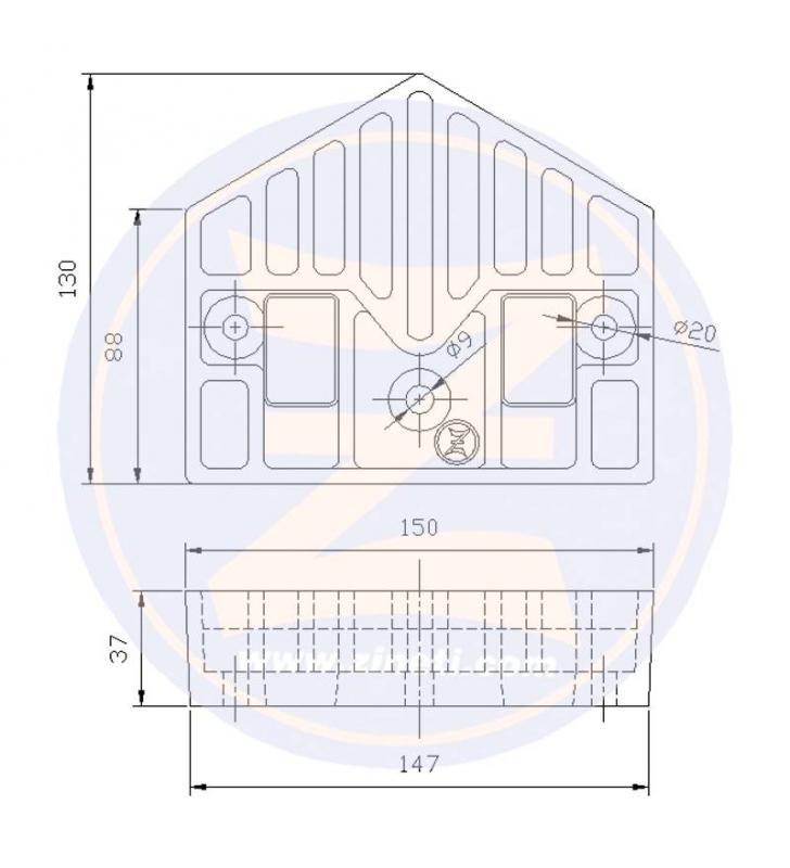 Ánodo escudo de peto proa motores Yamaha Zineti
