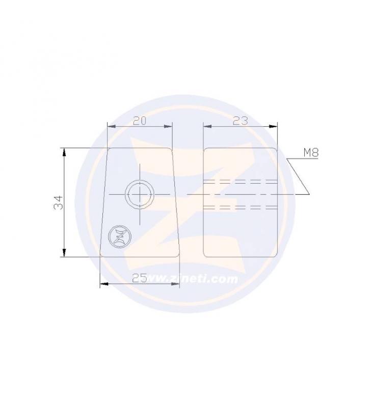 Ánodo fueraborda Yamaha F30HP/F50HP/F60HP Zineti