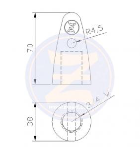 Ánodo cónico 3/4W para punta de hélice Volvo Penta Zineti