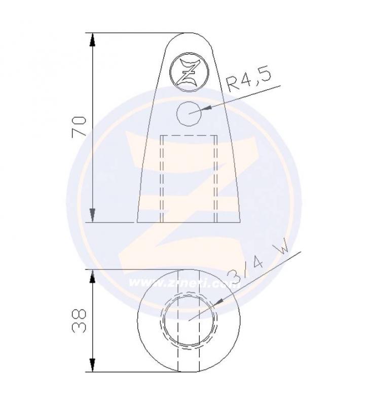 Ánodo cónico 3/4W para punta de hélice Volvo Penta Zineti