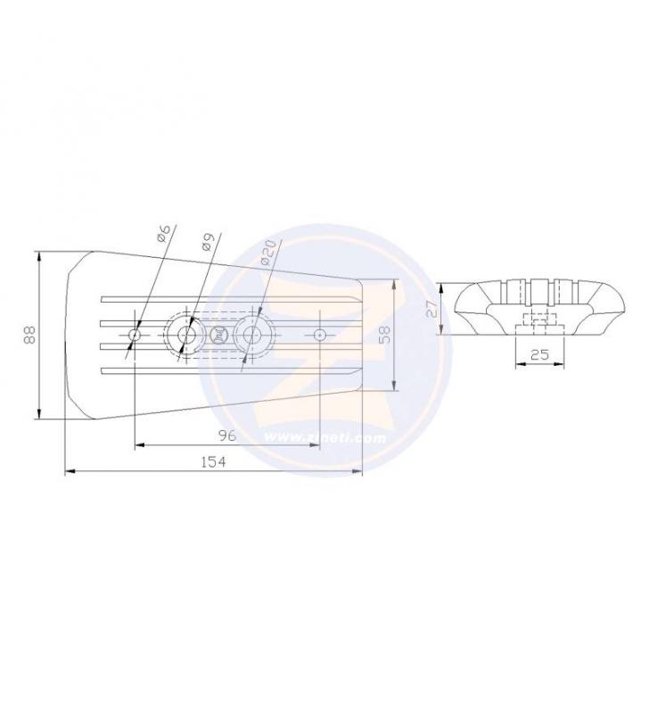 Ánodo para estabilizador Volvo Penta DPS-A, DPS-B, FWD Zineti