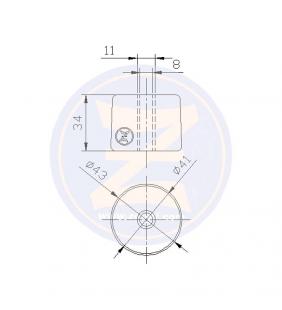 Ánodo disco Zn Ø43 x 34 mm Zineti
