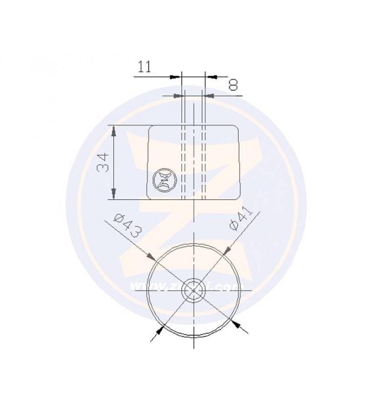 Ánodo disco Zn Ø43 x 34 mm Zineti