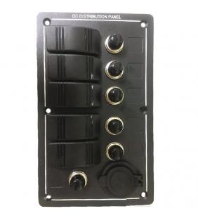 Panel 5 interruptores y toma USB