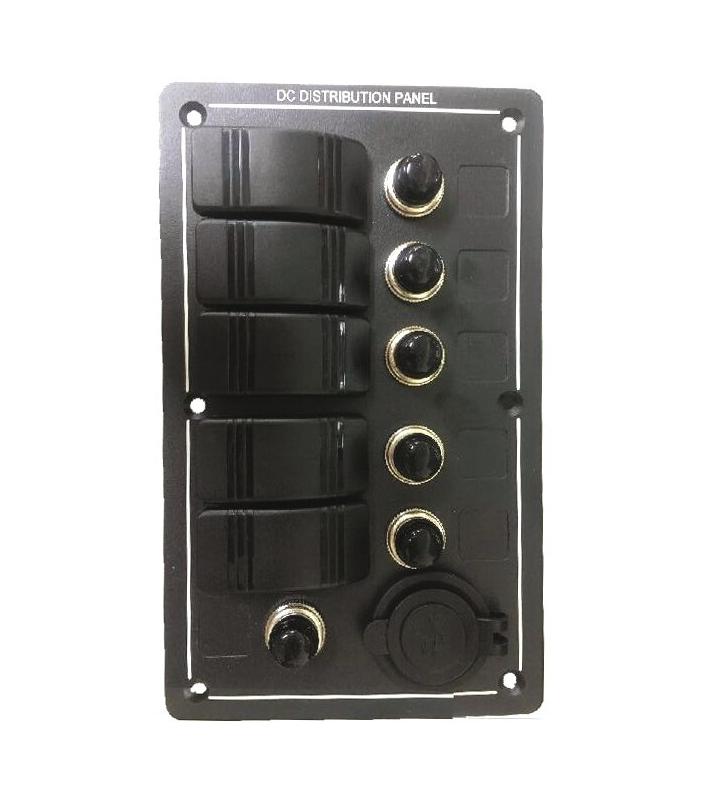 Panel 5 interruptores y toma USB