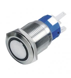 Interruptor redondo inox con led rojo