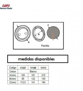 Medidas de Tapa de registro redondo 210 mm Ø