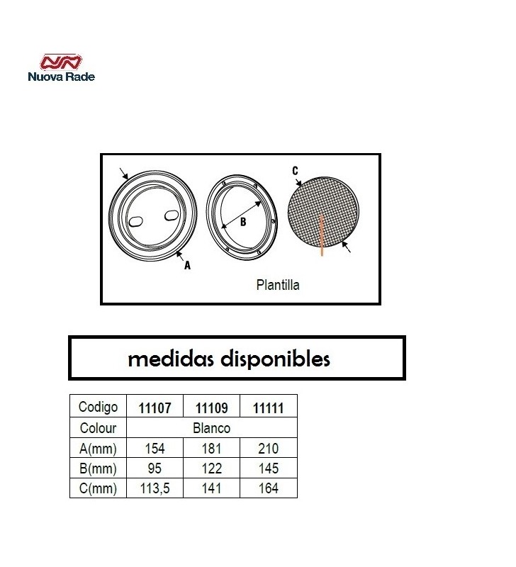 Medidas de Tapa de registro redondo 210 mm Ø