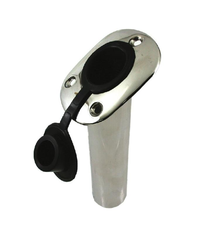 Portacañas empotrado inox con tapón