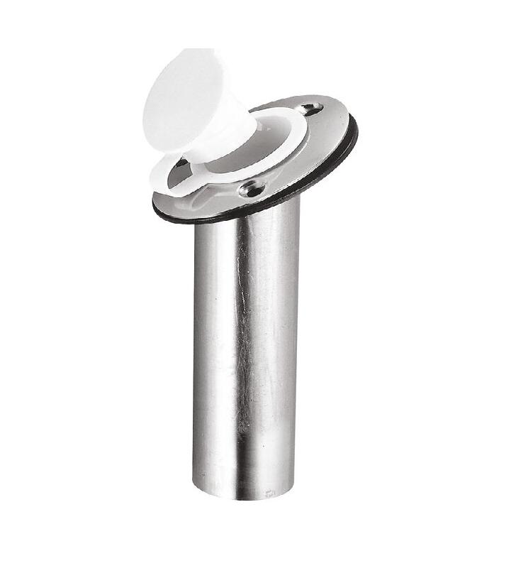 Portacañas empotrado inox con tapón blanco