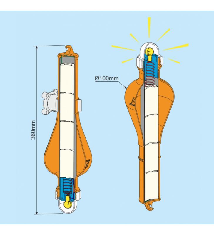 Luz SOLAS flotante para aro salvavidas Plastimo