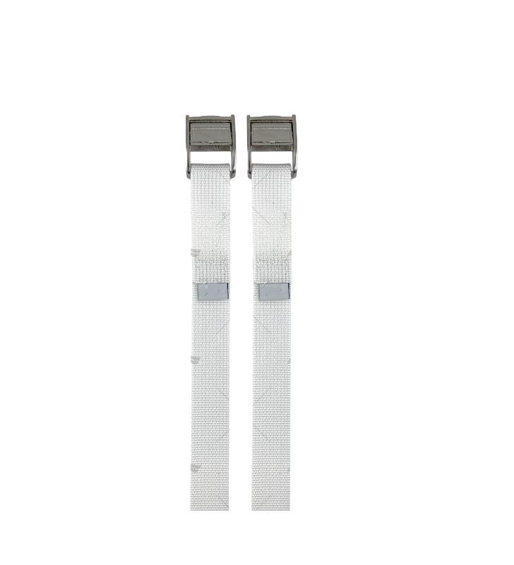 Cincha con hebilla inox 2,5 metros blancas