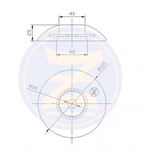 Medidas de Anodo disco 104mm flaps Fairline Zineti