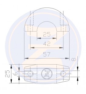Medidas de Anodo collar corto para eje 25 mm Zineti
