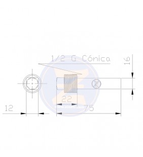 Medidas de Anodo perno 1/2 gas Zineti