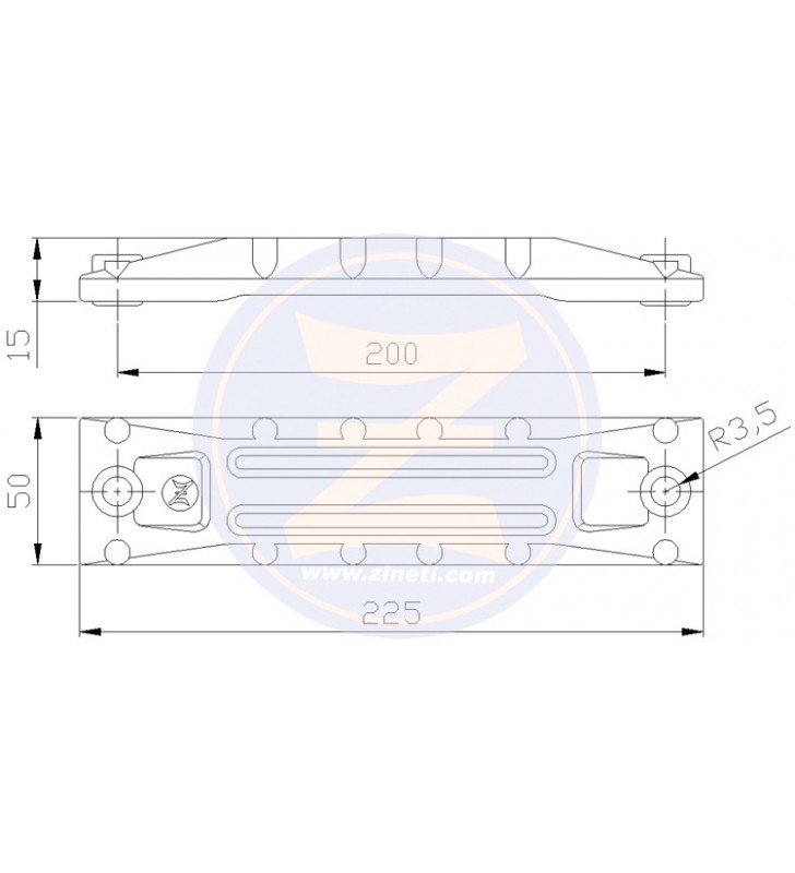 Medidas de Anodo para soporte de cola Honda Z-7101