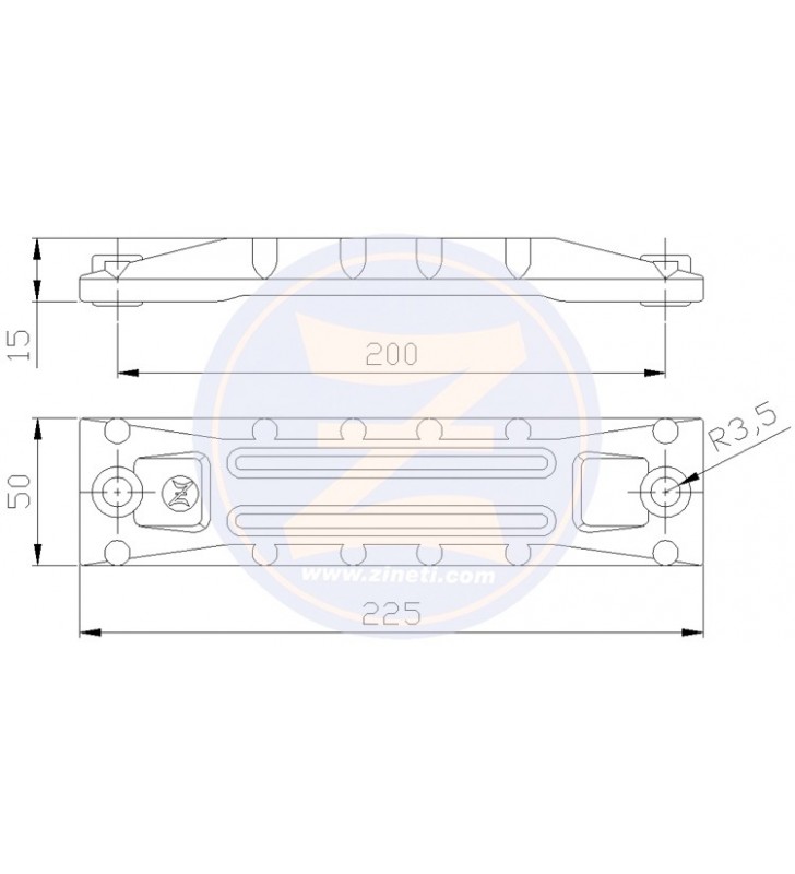 Medidas de Anodo para soporte de cola Honda Z-7101