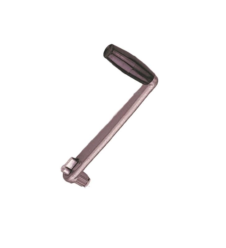 Manivela de aluminio 25 cm con bloqueo gris