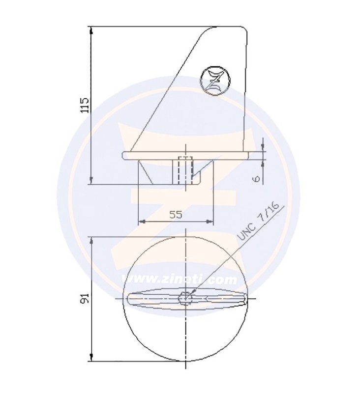 Medidas de Anodo aleta larga para Mercury Mercruiser Z-4250