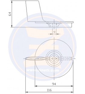 Medidas de Anodo aleta para fueraborda Mercury Z-4260