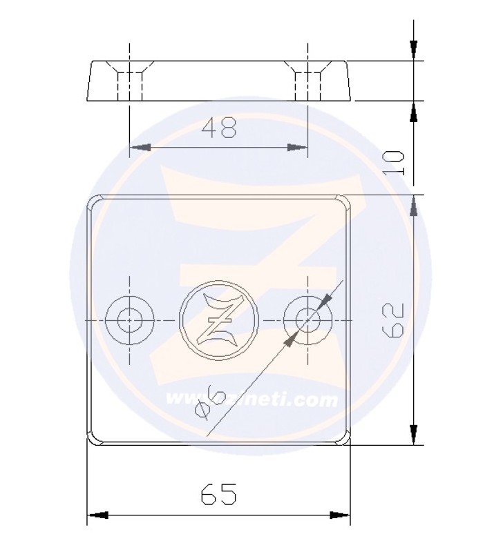 Medidas de Anodo placa intraborda Mercury Z-4300