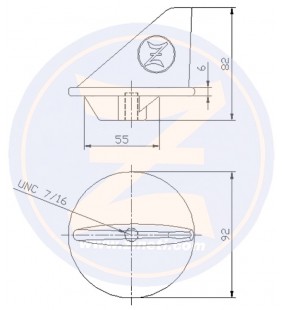 Medidas de Anodo aleta corta para fueraborda Mercury Z-4200
