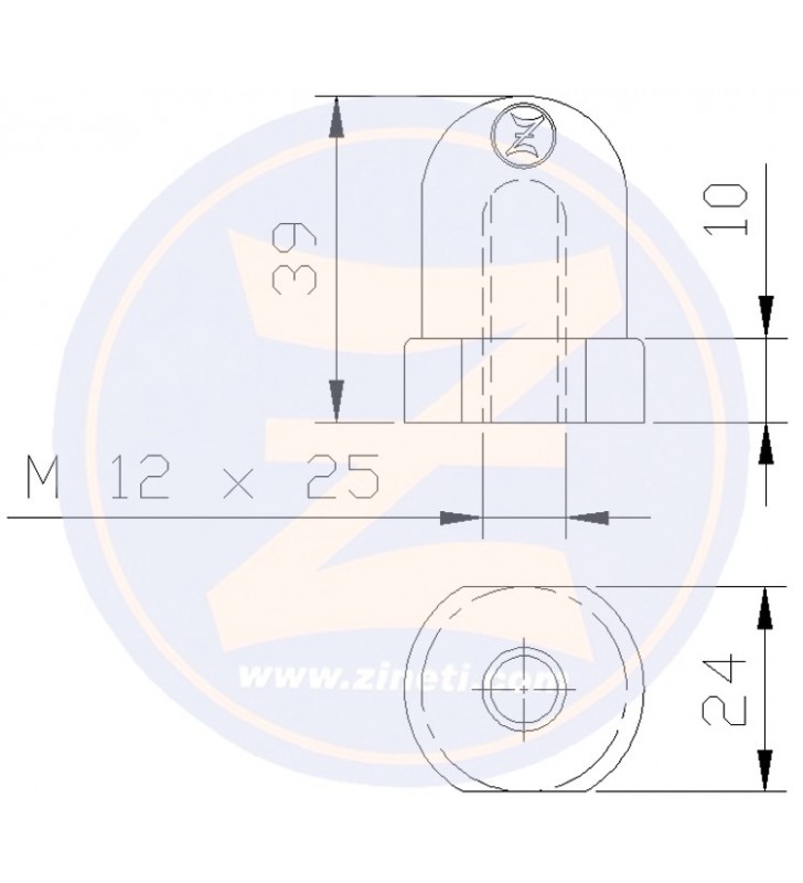 Medidas Anodo tuerca para cola Alpha One Z-4320