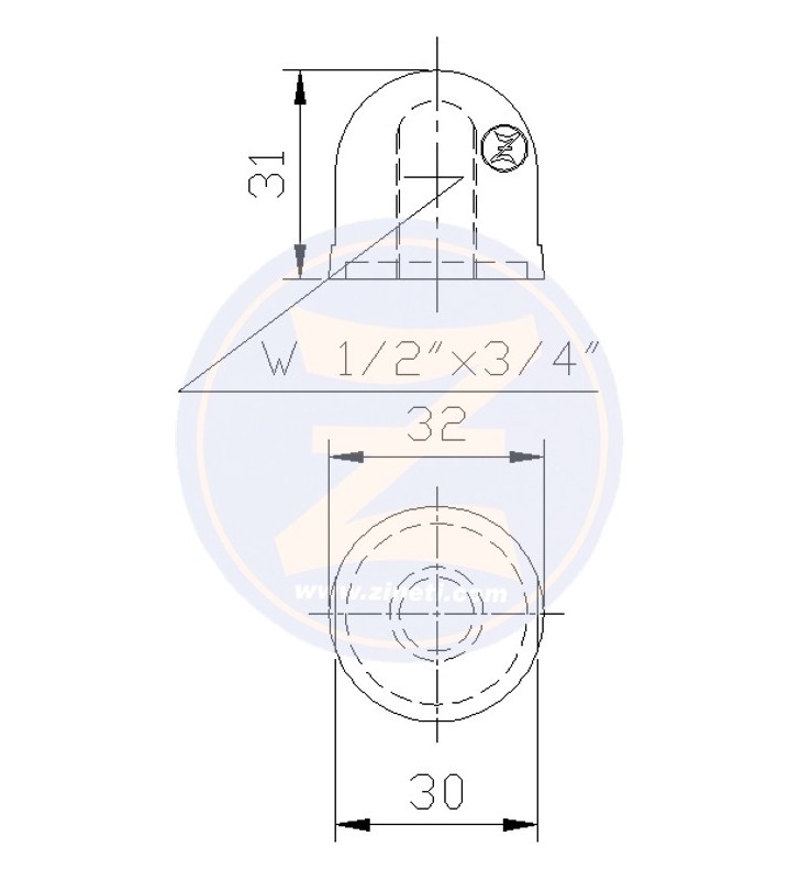 Medidas de Anodo tuerca para cola Alpha One y Bravo Z-4321