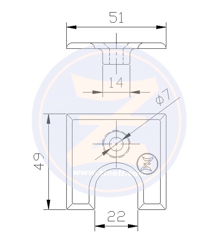 Medidas de Anodo placa para fueraborda Mercury Z-4343